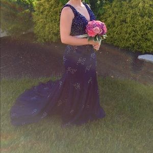 Beautiful Jovani Navy Blue Prom Dress. Iridescent.